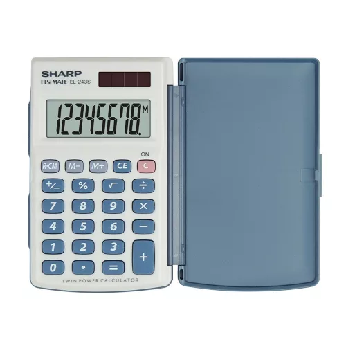 Zsebszámológép 8 digit Sharp EL-243S fehér