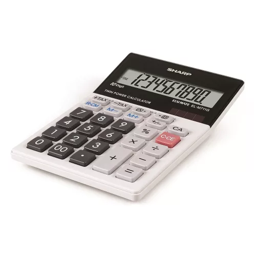 Számológép asztali 10 számjegyes Sharp ELM711PGGY fehér
