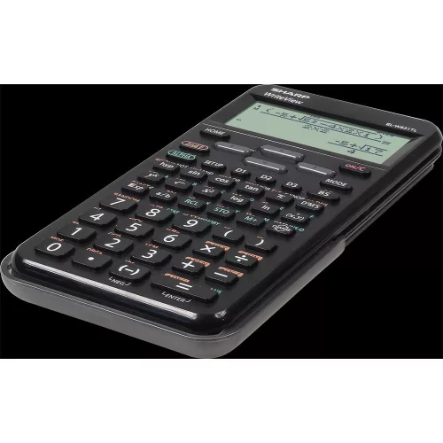 Számológép tudományos 420 funkciós 10+2 digites 4 soros napalemes Sharp ELW531TLBBK fekete