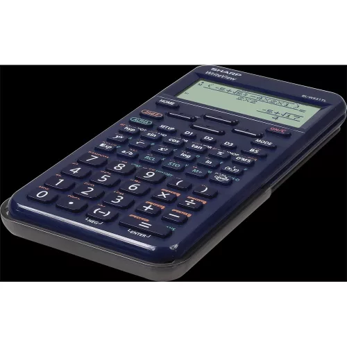 Számológép tudományos 420 funkciós 10+2 digites 4 soros napalemes Sharp ELW531TLBBL kék