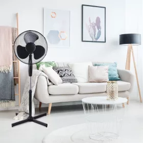   Ventilátor álló 16" 40cm átmérő 40W, fekete Platinet