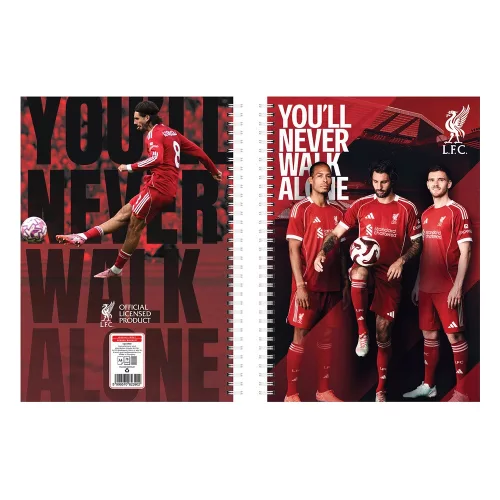 Füzet spirál A4, 70lapos, kockás 10 db/csomag Liverpool