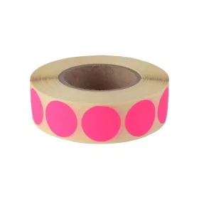   Etikett címke, 20mm, körcímke tekercses, 1000 címke/tekercs fluo pink