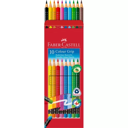 Színes ceruza készlet háromszögletű GRIP Faber-Castell 10klf. szín