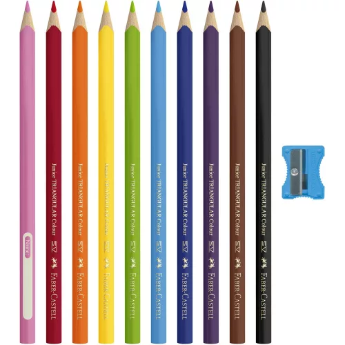 Színes ceruza készlet háromszögletű Jumbo Faber-Castell 10klf. szín