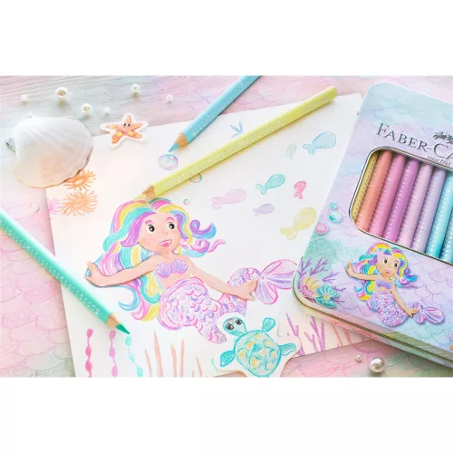 Színes ceruza készlet háromszögletű SPARKLE Faber-Castell 10klf. szín