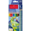 Színes ceruza készlet hatszögletű DINOSZAURUSZ + matrica Faber-Castell 10+3klf. szín