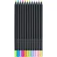 Színes ceruza készlet háromszögletű BLACK EDITION Faber-Castell neon+pasztell fekete test 12klf. szín