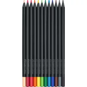   Színes ceruza készlet háromszögletű BLACK EDITION Faber-Castell fekete test 12klf. szín