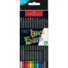 Színes ceruza készlet háromszögletű BLACK EDITION Faber-Castell fekete test 12klf. szín