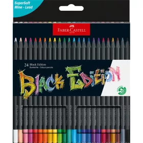   Színes ceruza készlet háromszögletű BLACK EDITION Faber-Castell fekete test 24klf. szín