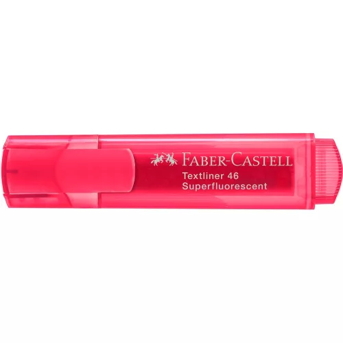 Szövegkiemelő 1-5mm vágott hegyű Faber-Castell 46 fluoreszkáló piros 