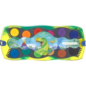   Vízfesték készlet + fehér tempera + matrica DINOSZAURUSZ Faber-Castell 12klf. szín