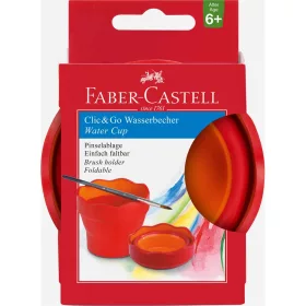   Ecsettál összecsukható mechanizmussal CLIC&GO Faber-Castell piros