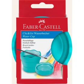   Ecsettál összecsukható mechanizmussal CLIC&GO Faber-Castell türkiz