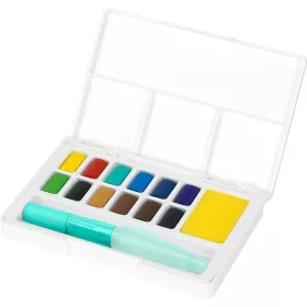   Vízfesték készlet CREATIVE STUDIO keverő palettával+ vízadagolós ecsettel Faber-Castell 12klf.szín