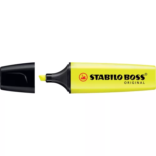 Szövegkiemelő 2-5mm, vágott hegyű, STABILO Boss original 70/24 sárga