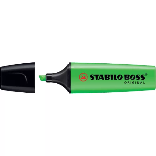Szövegkiemelő 2-5mm, vágott hegyű, STABILO Boss original zöld