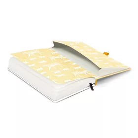   Keménytáblás notesz krémszínű lapokkal, vonalas, leszorító gumiszalaggal Animalium – Felines 130x210mm, Presco