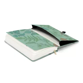   Keménytáblás notesz krémszínű lapokkal, pontozott, leszorító gumiszalaggal Birds 130x210mm, Presco