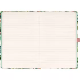   Keménytáblás notesz krémszínű lapokkal, vonalas, leszorító gumiszalaggal Lilium 130x210mm, Presco