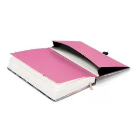   Keménytáblás notesz krémszínű lapokkal, vonalas, leszorító gumiszalaggal Sakura 130x210mm, Presco