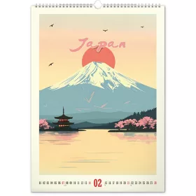   Falinaptár képes  330x460mm Vintage Posters – Distant Travels Realsystem 2027.