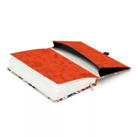  Keménytáblás notesz krémszínű lapokkal, pontozott, leszorító gumiszalaggal Herbal 130x210mm, Presco