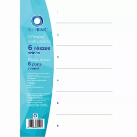 Elválasztólap, színes műanyag 6 részes Bluering®