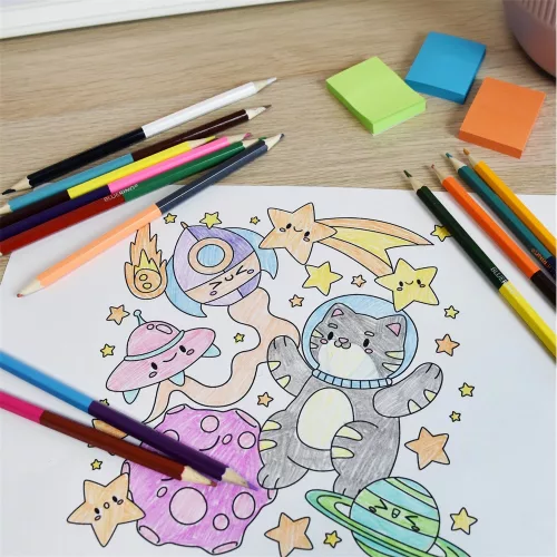 Színes ceruza készlet, kétvégű duocolor 12/24 szín Bluering® 24 klf. szín, 