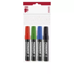   Alkoholos marker készlet, 3mm, kerek hegyű Ico 11, 4 klf.szín