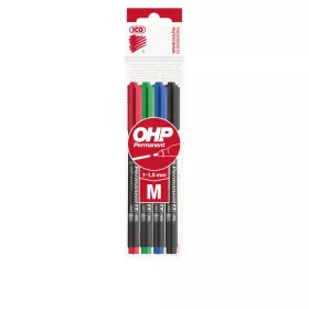 Alkoholos marker készlet, M, OHP Ico, 4 klf.szín