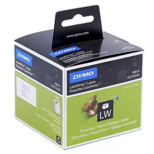 Etikett Dymo LW nyomtatóhoz 54x101mm, 220 db etikett/doboz, Original, fehér