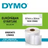 Etikett Dymo LW nyomtatóhoz eltávolítható 32x57mm, 1000 db etikett/doboz, Original, fehér