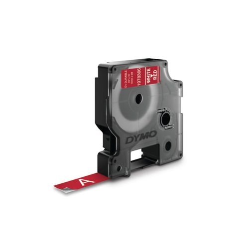 Feliratozógép szalag tartós Dymo D1 1978366 12mmx3m ORIGINAL fehér/piros