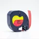 Feliratozógép szalag kompatibilis Dymo Letratag S0721630/59424 12mmx4m ECO piros