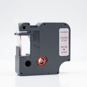   Feliratozógép szalag kompatibilis Dymo D1 S0720520/45012 12mmx7m ECO piros/víztiszta