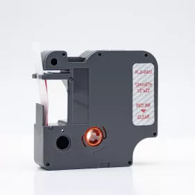   Feliratozógép szalag kompatibilis Dymo D1 S0720520/45012 12mmx7m ECO piros/víztiszta