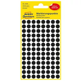   Etikett címke, o8mm, jelölésre, 104 címke/ív, 4 ív/doboz, Avery fekete