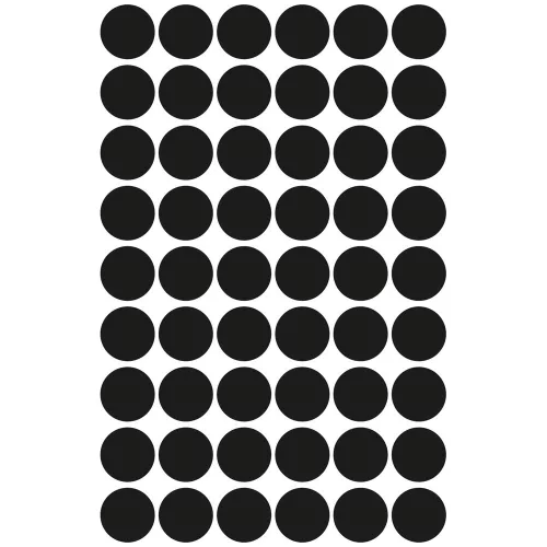 Etikett címke, o12mm, jelölésre, 54 címke/ív, 5 ív/doboz, Avery fekete