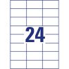 Etikett címke, 70 x37mm, univerzális, 24 címke/ív, 100 ív/doboz, Avery fehér