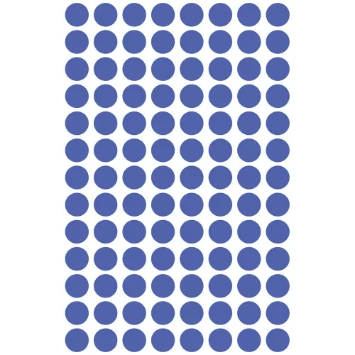 Etikett címke, O8mm, visszaszedhető, 104 címke/ív, 4 ív/doboz, Avery indigó kék