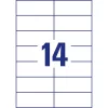 Etikett címke, 105 x42,3mm, univerzális, 14 címke/ív, 100 ív/doboz, Avery fehér