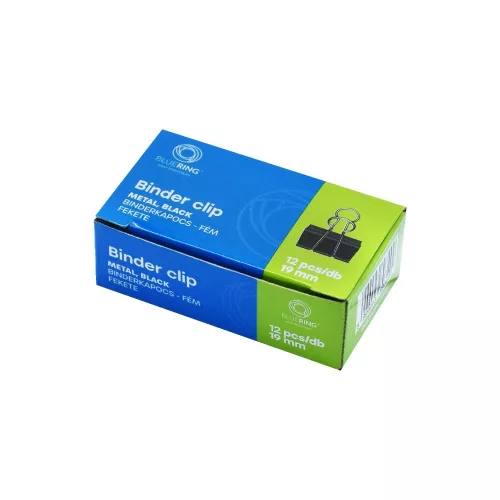 Binderkapocs 19mm, 12 db/doboz, Bluering®
