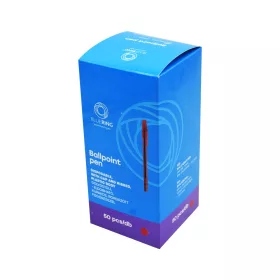   Golyóstoll 0,5mm eldobható kupakos kerek test bordázott fogórész Bluering® , írásszín piros