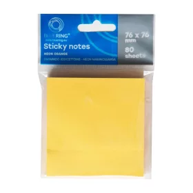   Jegyzettömb öntapadó, 76x76mm, 80lap, Bluering® , neon narancs