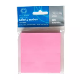   Jegyzettömb öntapadó, 76x76mm, 80lap, Bluering® , neon pink