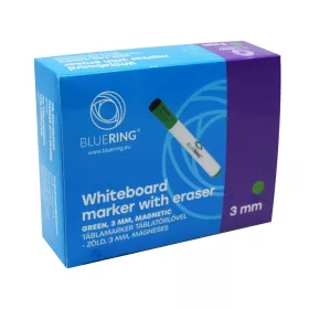   Táblamarker 3mm, mágneses, táblatörlővel multifunkciós Bluering® zöld