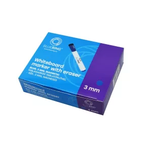   Táblamarker 3mm, mágneses, táblatörlővel multifunkciós Bluering® kék