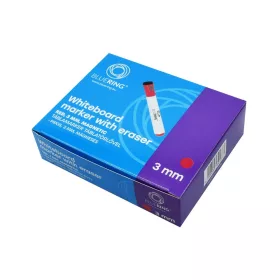   Táblamarker 3mm, mágneses, táblatörlővel multifunkciós Bluering® piros